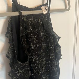 Black Floral Tank XS